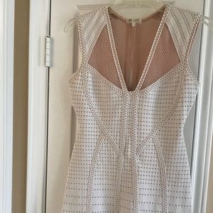 Herve leger white shiny tan dress